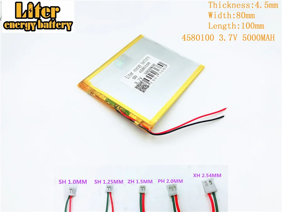 4580100 3.7V 5000MAH Tablet PC polymer rechargeable battery FOR 3.7V 5000MAH 4580100 PLUG Lithium polymer battery
4580100 3.7V 5000MAH Tablet PC polymer rechargeable battery FOR 3.7V 5000MAH 4580100 PLUG Lithium polymer battery