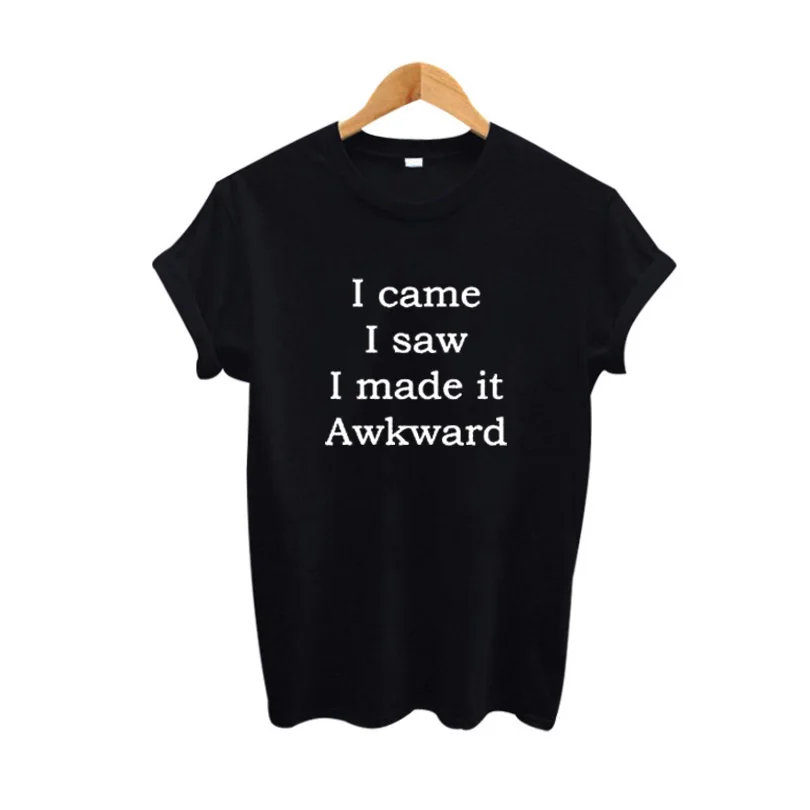 I Came I Saw I Made It Awkward Funny T Shirt Became Vegan Slogan Hipster Tops Women 2018 Summer Harajuku Cotton T-shirt Tumblr
I Came I Saw I Made It Awkward Funny T Shirt Became Vegan Slogan Hipster Tops Women 2018 Summer Harajuku Cotton T-shirt Tumblr