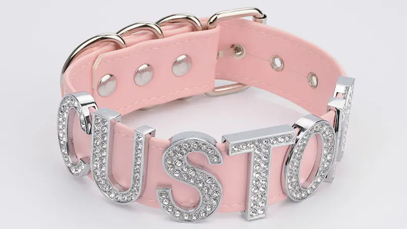 “Custom Word” Sparkly Leather Choker “Custom Word” Sparkly Leather Choker