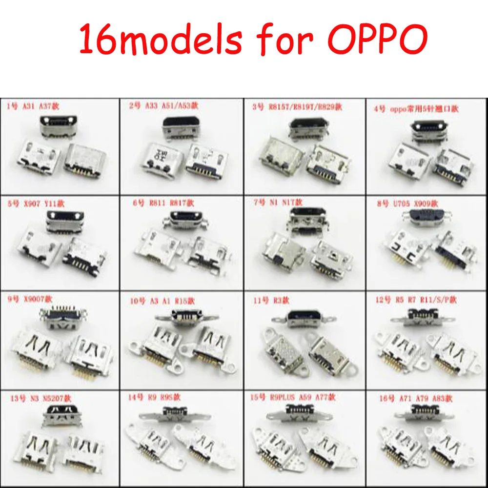 16 моделей usb-разъем для зарядки OPPO A77 R17 X9007 A59 A83 N1 R15 R9S R11plus и т. д. | Электроника