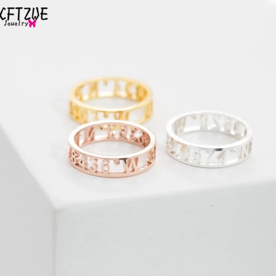 ICFTZWE Gold Colour Anel Bague Silver Anillos Mujer Dainty Roman Numeral Ring Custom Wedding Band Date Jewelry For Women BFF
ICFTZWE Gold Colour Anel Bague Silver Anillos Mujer Dainty Roman Numeral Ring Custom Wedding Band Date Jewelry For Women BFF
