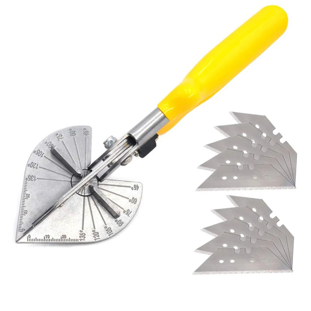 Tool Steel PVC Multi Angle Miter Cutter Hand Shear Trim Tools 45-135° with 10 Spares Blade for Plumbers Electricians Carpenters
Tool Steel PVC Multi Angle Miter Cutter Hand Shear Trim Tools 45-135° with 10 Spares Blade for Plumbers Electricians Carpenters