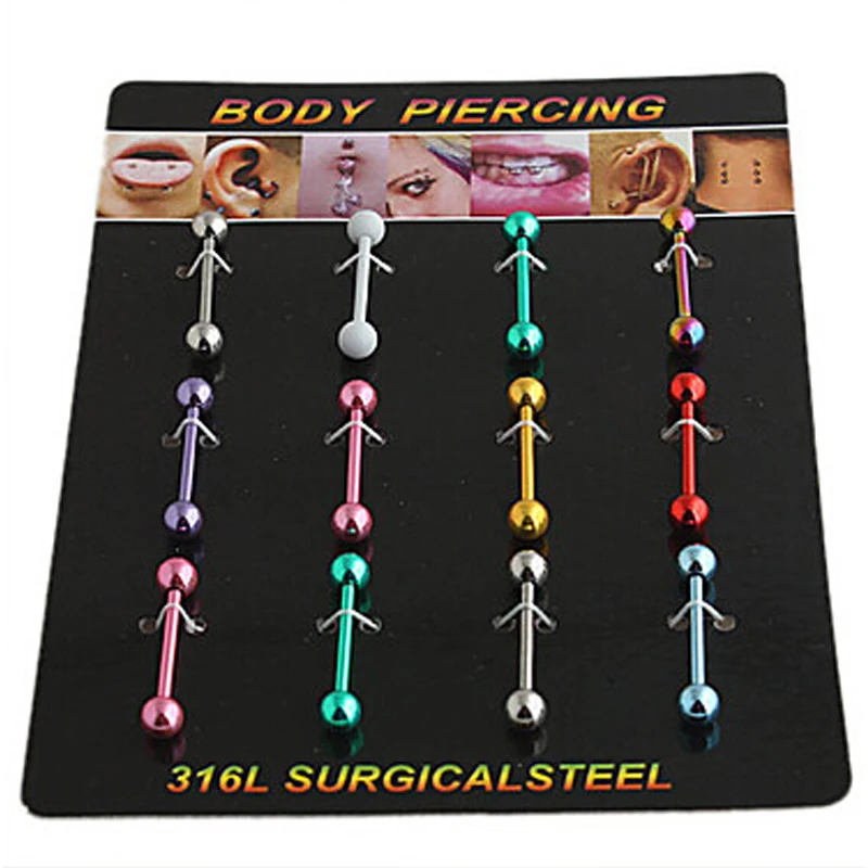 Starbeauty 1pc or 1 Lot Mixed Color Tongue Piercing Tongue Ring Helix Industrial Piercing Nipple Piercing Barbell Sexy Jewelry
Starbeauty 1pc or 1 Lot Mixed Color Tongue Piercing Tongue Ring Helix Industrial Piercing Nipple Piercing Barbell Sexy Jewelry