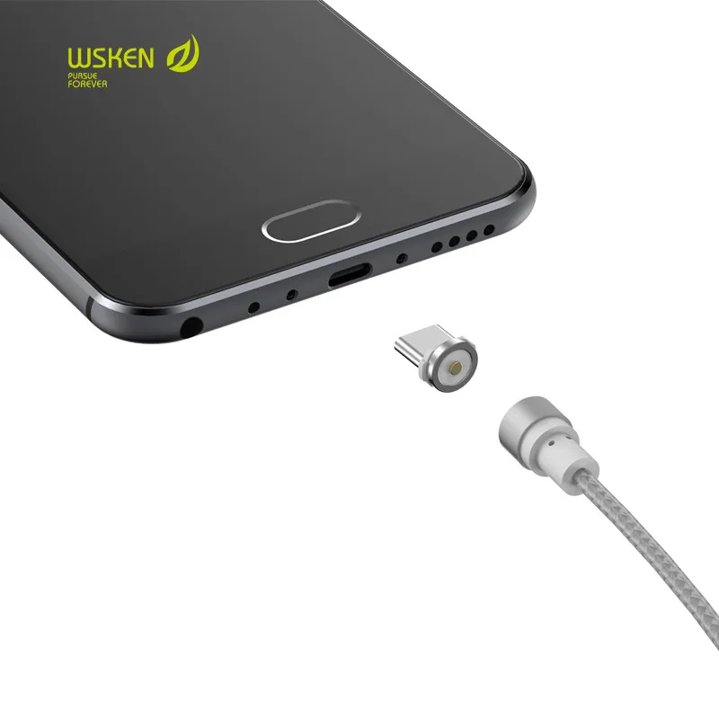 Фото Магнитный кабель 1 м Тип C Wsken USB Type-C зарядный для Huawei P9 Xiaomi Mi 4C Letv ZUK Z1 Nexus 5X/6P Oneplus2 Meizu