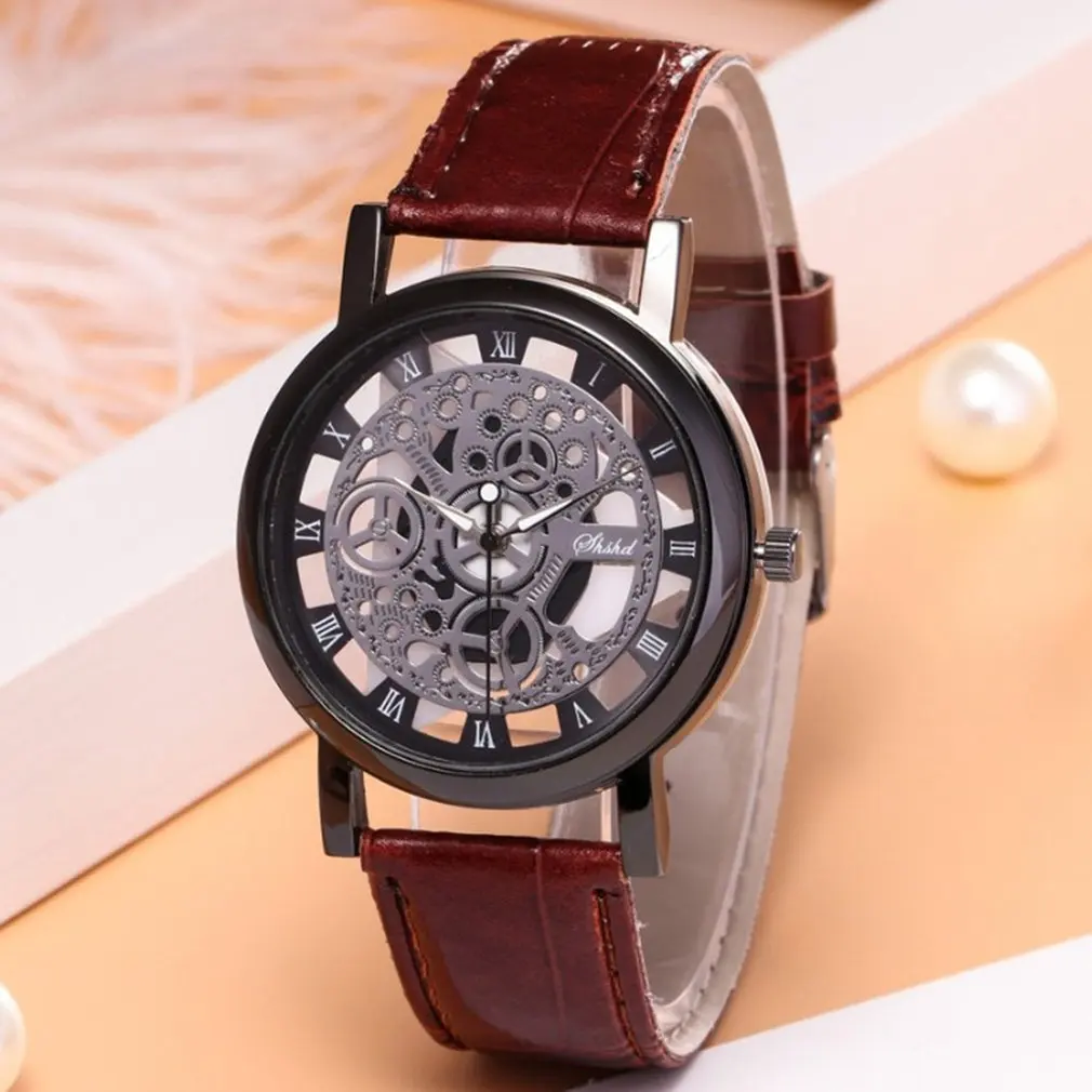 Fashion Trendy Men Women Watch Leather Strap Stylish Hollow Dial Non-mechanical Quartz Watch Casual Wristwatch 2019
Fashion Trendy Men Women Watch Leather Strap Stylish Hollow Dial Non-mechanical Quartz Watch Casual Wristwatch 2019