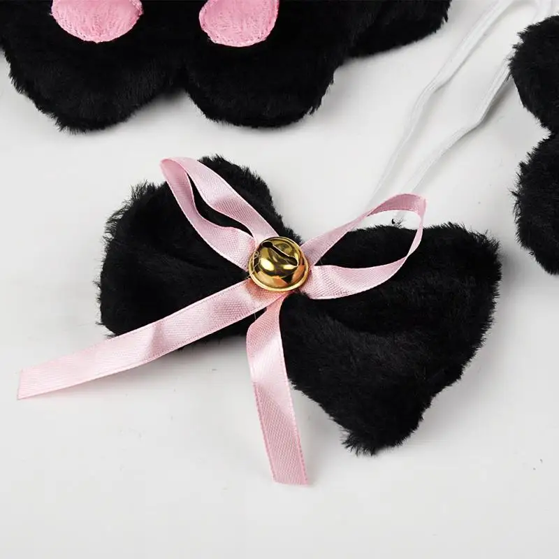 C-20 blanco gatos zarpas guantes rabo collar orejas Maid Lolita cosplay