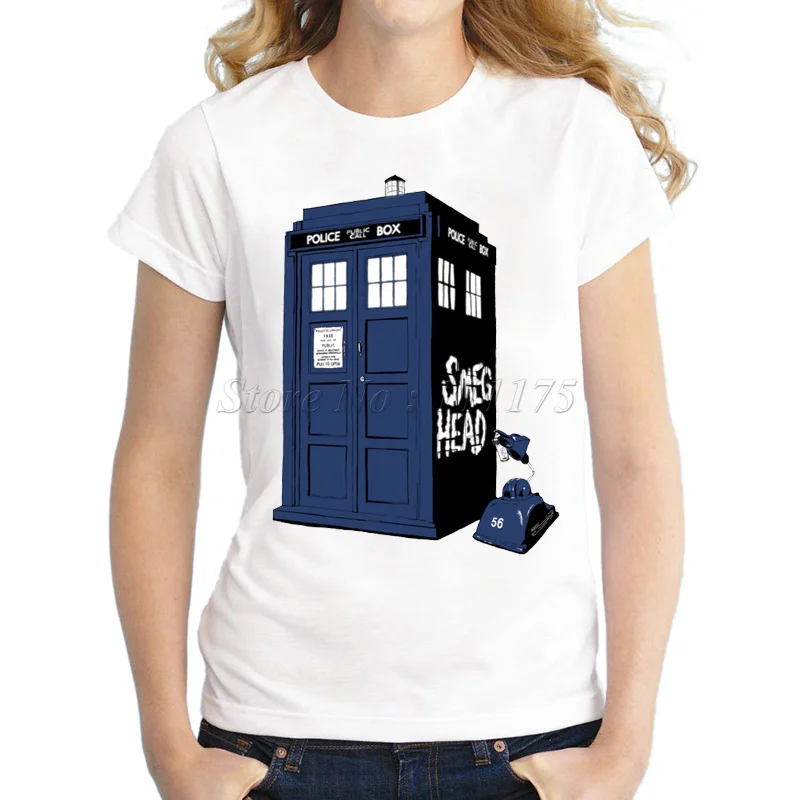 2018 Women Painted Police Box Design T shirt Novelty Tops Lady Custom Doctor Who Printed Short Sleeve Tees
2018 Women Painted Police Box Design T shirt Novelty Tops Lady Custom Doctor Who Printed Short Sleeve Tees