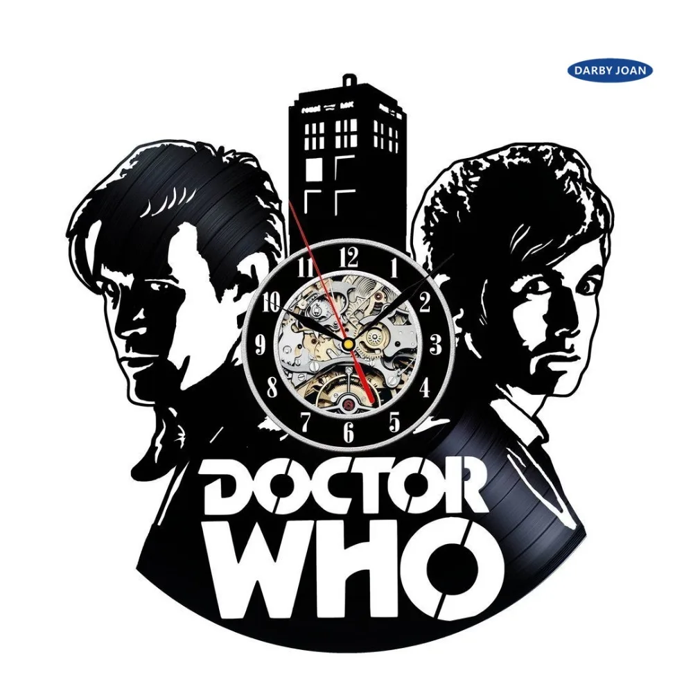 Виниловые настенные часы Doctor Who Арт подарок комната современная домашняя запись