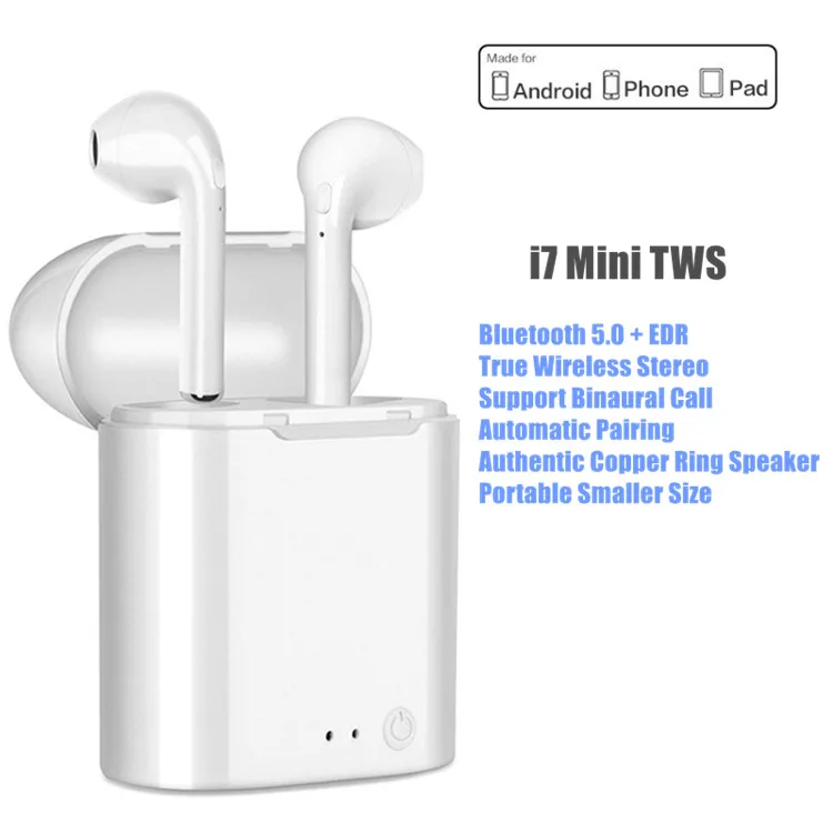 True Wirelss Earbuds i7 Mini TWS Noise Cancelling Wireless Headphones Bluetooth Earphone Sport Handsfree Headset With MIC
True Wirelss Earbuds i7 Mini TWS Noise Cancelling Wireless Headphones Bluetooth Earphone Sport Handsfree Headset With MIC