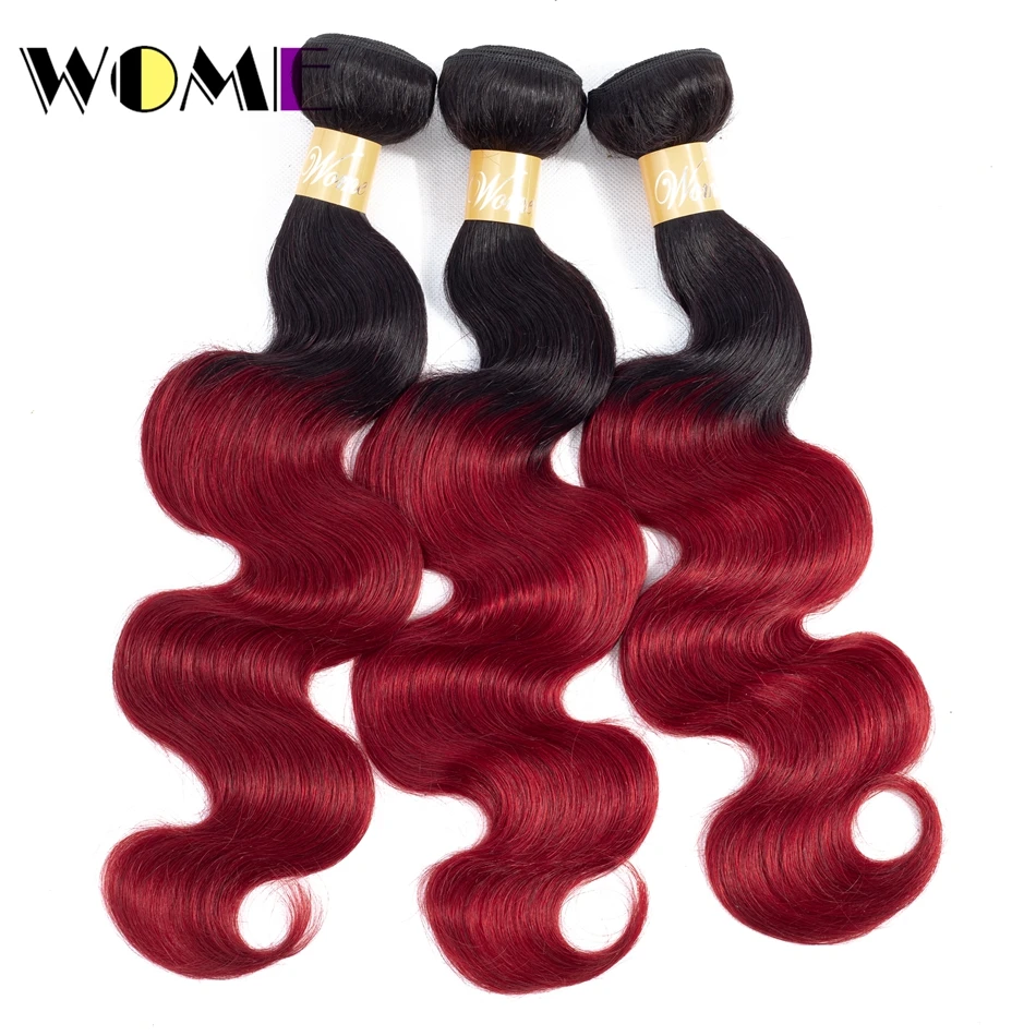 Wome Pre-Colored 1b/Burgundy Ombre Mongolian Hair 1/3 Bundles Black To Red Hair Weave Bundles Body Wave Non-remy Hair Extensions
Wome Pre-Colored 1b/Burgundy Ombre Mongolian Hair 1/3 Bundles Black To Red Hair Weave Bundles Body Wave Non-remy Hair Extensions