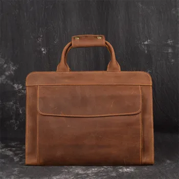 Nesitu New High Quality Vintage Brown Genuine Leather A4 Office Men Briefcase Portfolio Business Shoulder Messenger Bags M019
Nesitu New High Quality Vintage Brown Genuine Leather A4 Office Men Briefcase Portfolio Business Shoulder Messenger Bags M019