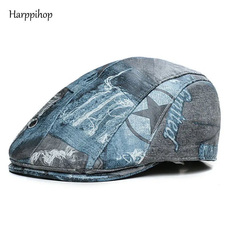 Spring, autumn and winter leather men and women street casual cap Thin section denim sheepskin beret
Spring, autumn and winter leather men and women street casual cap Thin section denim sheepskin beret