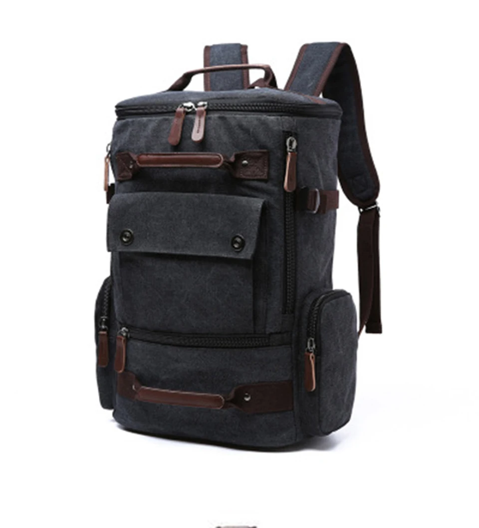 Laptop 17'' 15.6'' Backpack Men Backpacks Male Canvas Fashion Backpacking Travel Large Capacity Bagpack Student Women Back Pack (14)