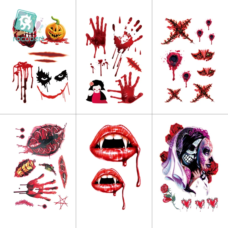 Halloween Party Temporary Tattoos Realistic Scar Blood Wound Injury Fake Tatoo Terror Monster Pumpkin Skull Tattoos for Kids
Halloween Party Temporary Tattoos Realistic Scar Blood Wound Injury Fake Tatoo Terror Monster Pumpkin Skull Tattoos for Kids