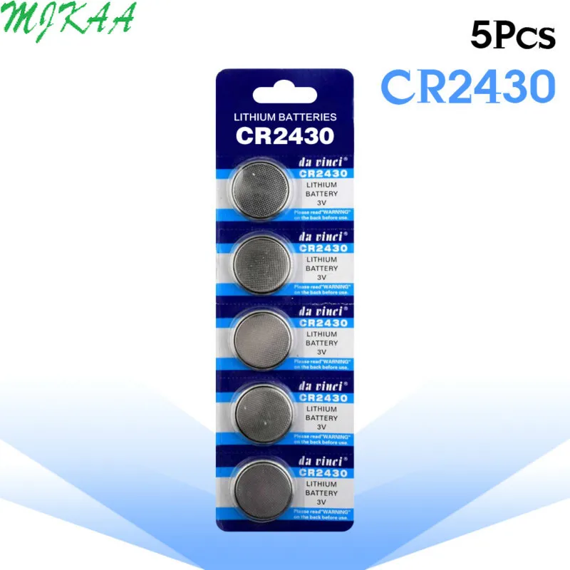 5pcs/pack CR2430 Button Batteries DL2430 BR2430 KL2430 Cell Coin Lithium Battery 3V CR 2430 For Watch Electronic Toy Remote
5pcs/pack CR2430 Button Batteries DL2430 BR2430 KL2430 Cell Coin Lithium Battery 3V CR 2430 For Watch Electronic Toy Remote