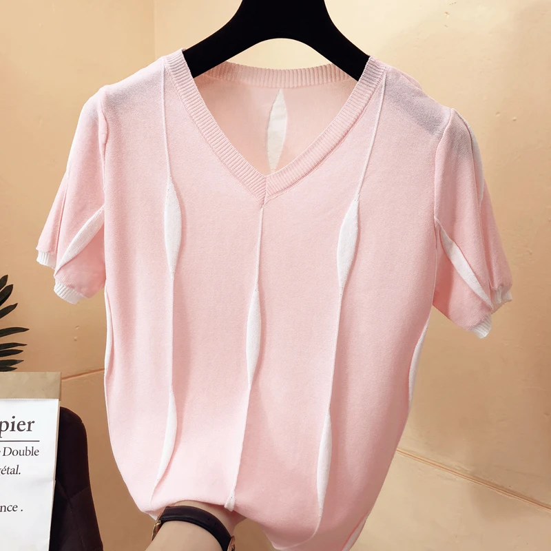 shintimes V-Neck T-shirt Women Short Sleeve T Shirt Female Thin Knitted Woman Clothes 2019 Summer Tops Casual Tee Shirt Femme
shintimes V-Neck T-shirt Women Short Sleeve T Shirt Female Thin Knitted Woman Clothes 2019 Summer Tops Casual Tee Shirt Femme