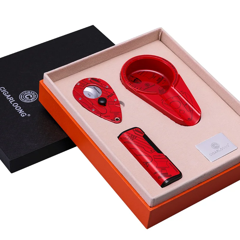 CIGARLOONG Cigar Ashtray 3pcs gift box cigar cutter cigar ashtray cigar lighter CQ-0020
CIGARLOONG Cigar Ashtray 3pcs gift box cigar cutter cigar ashtray cigar lighter CQ-0020