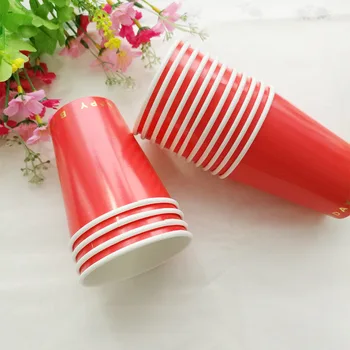Free Shipping 24pcs/lot 9OZ Disposable Solid Red Paper Cups Foil Gold Happy Birthday Party Treat Guests Beverage Drinking Cups
Free Shipping 24pcs/lot 9OZ Disposable Solid Red Paper Cups Foil Gold Happy Birthday Party Treat Guests Beverage Drinking Cups