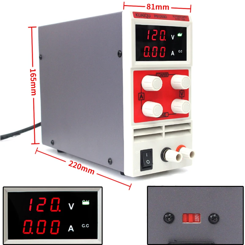 KUAIQU mini Adjustable bench dc power supply laboratory DC Power Supply Digital lab Variable dc power supply 120V 3A PS1203D HOT
KUAIQU mini Adjustable bench dc power supply laboratory DC Power Supply Digital lab Variable dc power supply 120V 3A PS1203D HOT