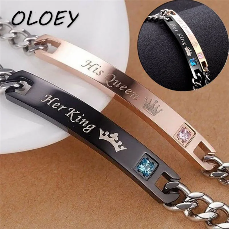 2pc/Set Stainless Steel Matching Wristband Lovers Bracelet Crown Charm Bracelet Romantic His Queen Her King Couple Bracelets#
2pc/Set Stainless Steel Matching Wristband Lovers Bracelet Crown Charm Bracelet Romantic His Queen Her King Couple Bracelets#