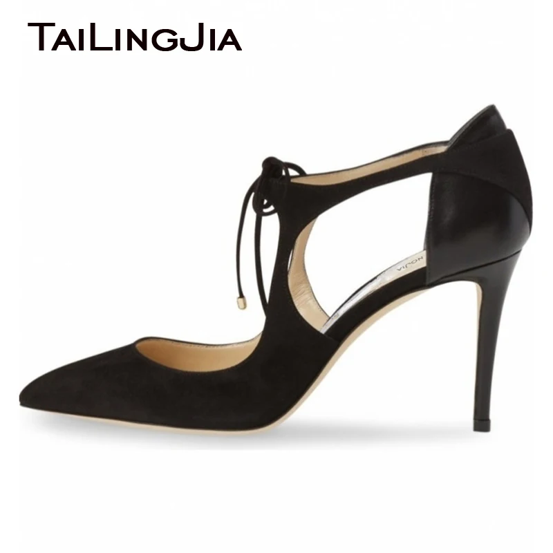Faux Suede Pointed Toe Heels Women Pumps Shoes Brand Ankel Strap Lace Up Black Bule Ladies Party Evening Dress Shoes 2019
Faux Suede Pointed Toe Heels Women Pumps Shoes Brand Ankel Strap Lace Up Black Bule Ladies Party Evening Dress Shoes 2019