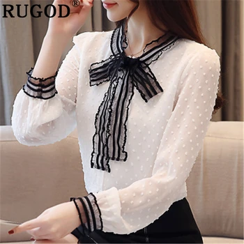 RUGOD Lace up patchwork elegant spotted women blouses white vintage summer tops and blouses korean style charming modis femme
RUGOD Lace up patchwork elegant spotted women blouses white vintage summer tops and blouses korean style charming modis femme