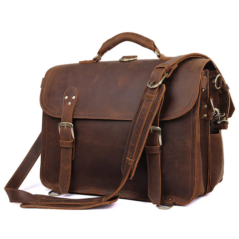 Brand Men Crazy Horse Leather Backpack Genuine Cowhide 16 inch Laptop Rucksack Vintage Handmade Messenger Shoulder Bag 7370
Brand Men Crazy Horse Leather Backpack Genuine Cowhide 16 inch Laptop Rucksack Vintage Handmade Messenger Shoulder Bag 7370