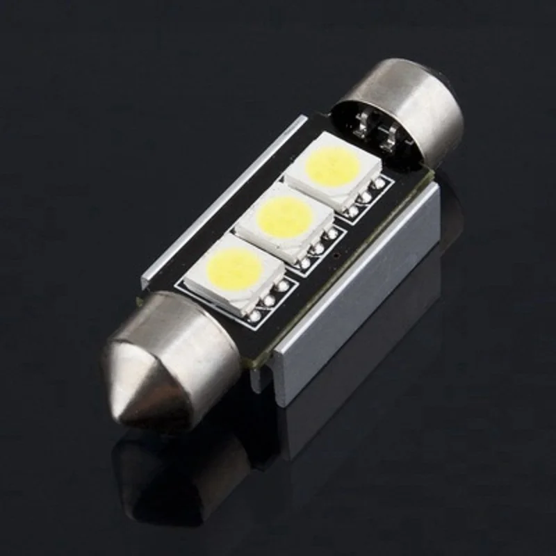 

10Pcs Hot Sale 36mm 3 SMD 5050 LED White Dome Festoon CANBUS Error Free Car Auto Light 6418 C5W Lamp Bulb DC12V