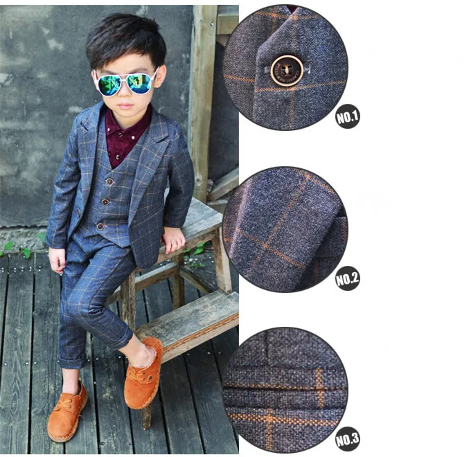 Boys Formal Suits For Weddings England Style Man Child Blue Party Tuxedos Boys Formal Suits Blazer+Pants+Vest 2-8Y
Boys Formal Suits For Weddings England Style Man Child Blue Party Tuxedos Boys Formal Suits Blazer+Pants+Vest 2-8Y