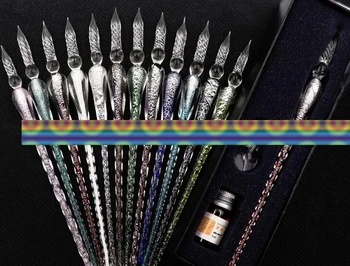10 Blowing high borosilicate glass pen handmade color silver foil enamel pen office business gift signature pen gift box
10 Blowing high borosilicate glass pen handmade color silver foil enamel pen office business gift signature pen gift box