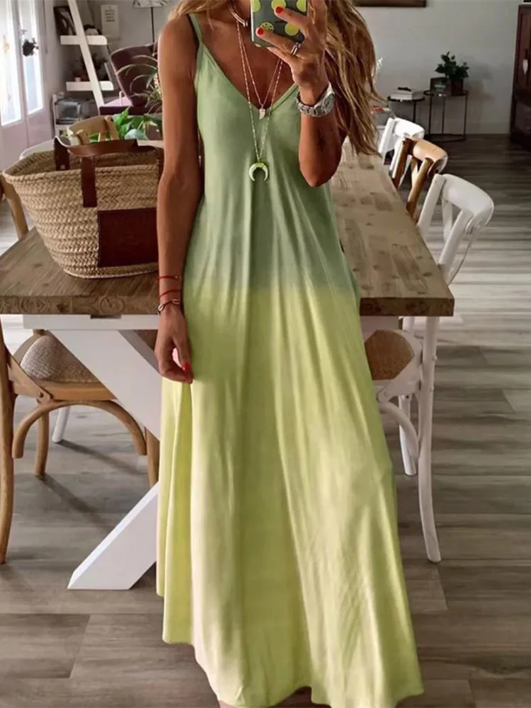 2019 Summer Vacation Holiday Leisure Long Dress Female Plus Size 3XL Party Dress Gradient Color V-neck Sleeveless Maxi Dress
2019 Summer Vacation Holiday Leisure Long Dress Female Plus Size 3XL Party Dress Gradient Color V-neck Sleeveless Maxi Dress