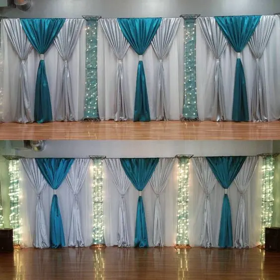3 layers 10ft x 20ft Luxury Wedding Backdrop with beautiful Swag Wedding drape and curtain wedding decoration
3 layers 10ft x 20ft Luxury Wedding Backdrop with beautiful Swag Wedding drape and curtain wedding decoration