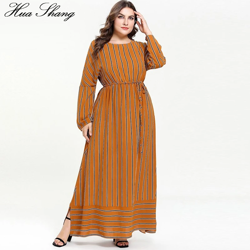 Striped Muslim Dresses Large Size Women Summer Long Sleeve Side Split Maxi Long Dress Plus Size Kaftan Dubai Long Moroccan
Striped Muslim Dresses Large Size Women Summer Long Sleeve Side Split Maxi Long Dress Plus Size Kaftan Dubai Long Moroccan