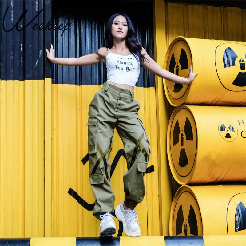 Weekeep Fashion Pockets Patchwork Pants Women's High Waist Loose Cargo Pants Streetwear Spring Autumn Pencil Pants Trousers
Weekeep Fashion Pockets Patchwork Pants Women's High Waist Loose Cargo Pants Streetwear Spring Autumn Pencil Pants Trousers
