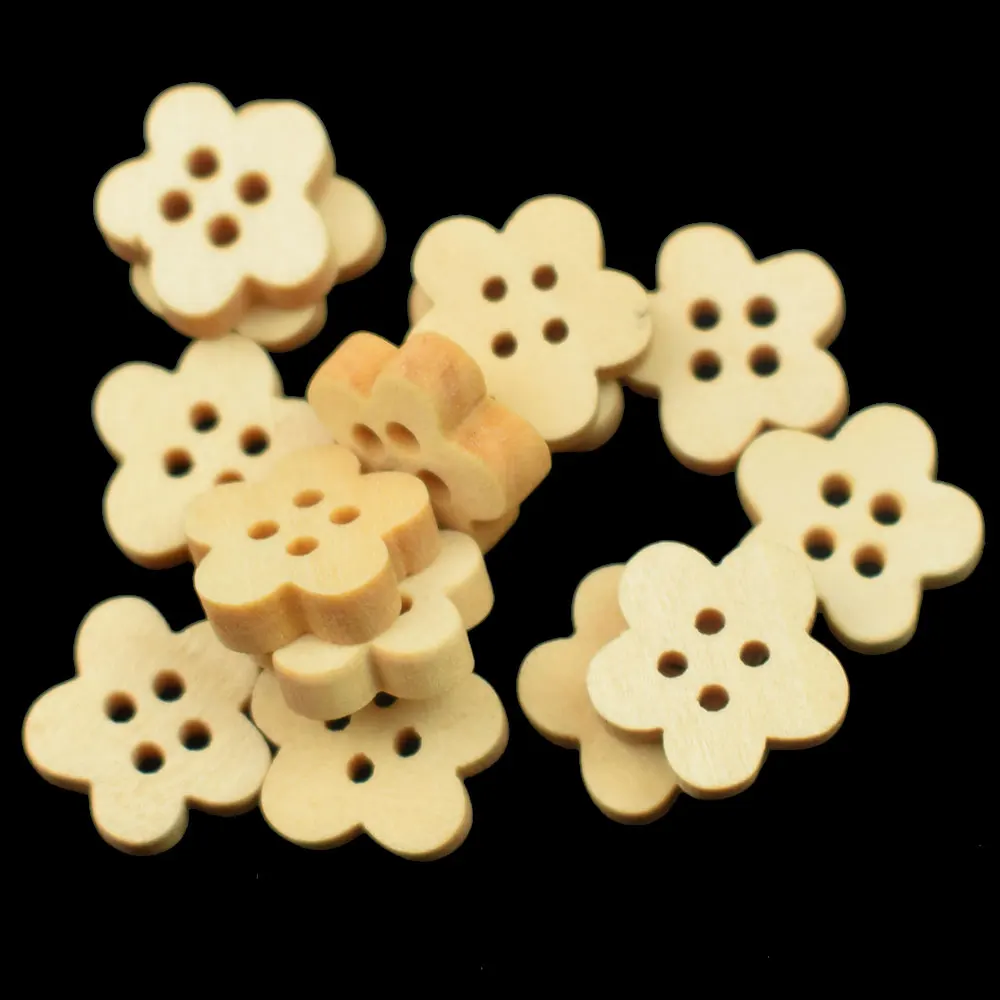 100PCs Natural Color 4-Holes Wooden Buttons Flowers Wave Edge Scrapbook Sewing Accessories DIY Craft for Wedding Decor
100PCs Natural Color 4-Holes Wooden Buttons Flowers Wave Edge Scrapbook Sewing Accessories DIY Craft for Wedding Decor