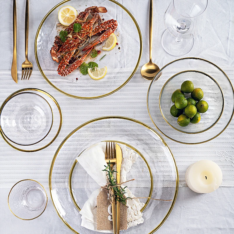 1PCS European Phnom Penh Hammer Pattern Glass Bowl Western Gold Edge Steak Dinner Set Plate Rice Bowl For Home Kitchen Decor
1PCS European Phnom Penh Hammer Pattern Glass Bowl Western Gold Edge Steak Dinner Set Plate Rice Bowl For Home Kitchen Decor