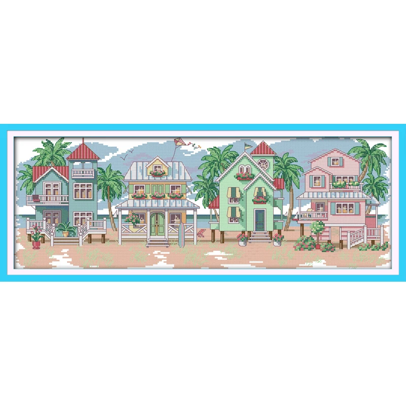 Everlasting love Seaside villages Chinese cross stitch kits Ecological cotton stamped 11 14CT DIY new year decorations for home
Everlasting love Seaside villages Chinese cross stitch kits Ecological cotton stamped 11 14CT DIY new year decorations for home