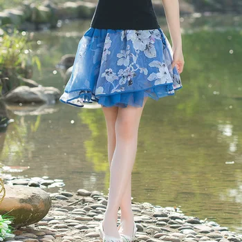 women blue skirt female autumn spring Mexico style ethnic short print skirt faldas mujer moda 2019
women blue skirt female autumn spring Mexico style ethnic short print skirt faldas mujer moda 2019