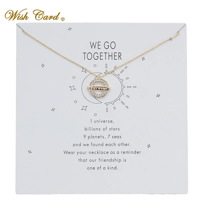 Wish Card Forever FriendGold Chian Necklace We Go Together Copper Pendant Jewelry Mother Day Gift Memory Friend Necklace EY6000
Wish Card Forever FriendGold Chian Necklace We Go Together Copper Pendant Jewelry Mother Day Gift Memory Friend Necklace EY6000