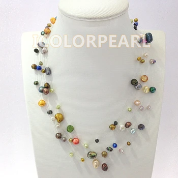 WEICOLOR Best And Nicest Gift For Children! Five-row Multicolor Real Natural Freshwater Fishline Pearl Necklace.Free Shipping!
WEICOLOR Best And Nicest Gift For Children! Five-row Multicolor Real Natural Freshwater Fishline Pearl Necklace.Free Shipping!