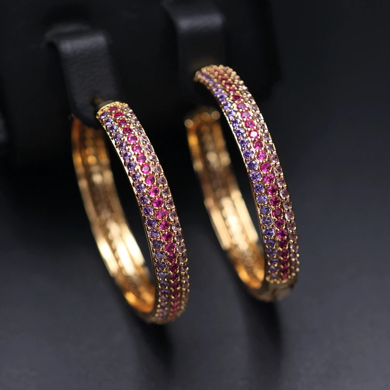Colorful Circle Hoop Earrings full Pave Multi Cubic Zirconia stone For Women Round Shape Punk Earring Fashion party jewelry 2019
Colorful Circle Hoop Earrings full Pave Multi Cubic Zirconia stone For Women Round Shape Punk Earring Fashion party jewelry 2019