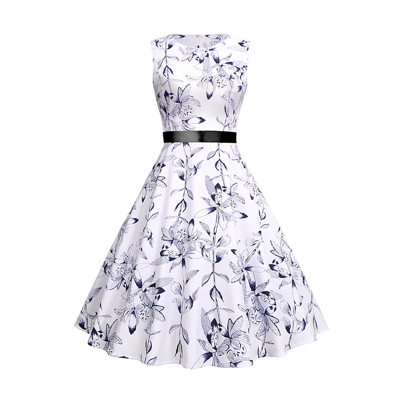 HeyGalSing Women Summer Dresses 2019 New Chic Sleeveless Floral Print Dresses Elegant Knee Length Swing Fit and Flare Dress
HeyGalSing Women Summer Dresses 2019 New Chic Sleeveless Floral Print Dresses Elegant Knee Length Swing Fit and Flare Dress