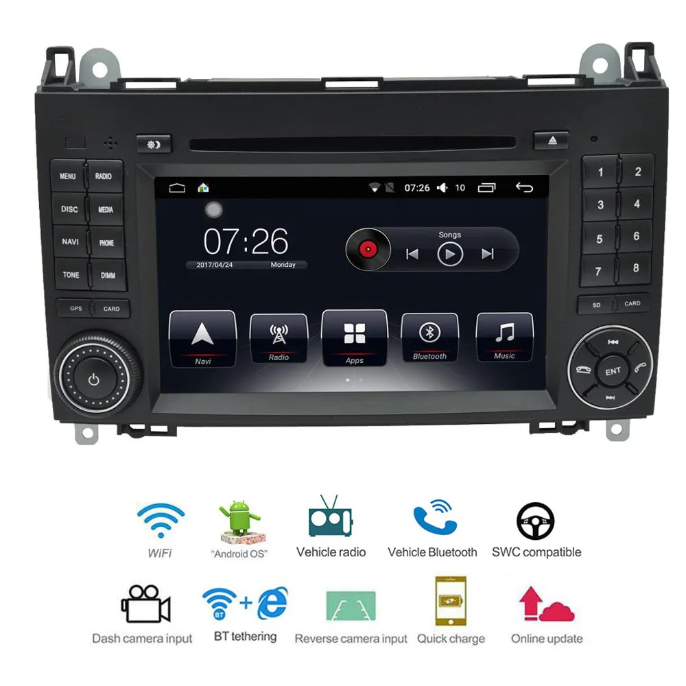 Автомобильный мультимедийный плеер 2 Din автомобильный DVD-плеер для Benz A-class W169/B-class
