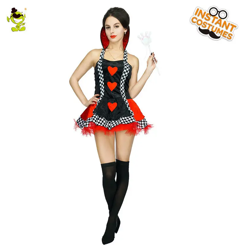 Women's Red Heart Poker Queen Costumes Fashion Halloween Costume Cosplay Women Black Dress Halloween Party Costumes
Women's Red Heart Poker Queen Costumes Fashion Halloween Costume Cosplay Women Black Dress Halloween Party Costumes