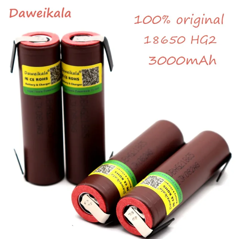 Daweikala 100% original 18650 battery for LG HG2 18650 battery 3.7V 3000 mah 20A use electronic cigarettes battery+DIY Nickel
Daweikala 100% original 18650 battery for LG HG2 18650 battery 3.7V 3000 mah 20A use electronic cigarettes battery+DIY Nickel