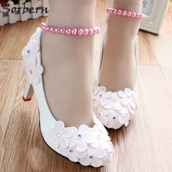 Sorbern Light Pink Cute Flowers Wedding Shoes Women High Heels 3Cm/5Cm/8Cm Bridal Shoe Pumps Heeled Beading Ankle Straps New
Sorbern Light Pink Cute Flowers Wedding Shoes Women High Heels 3Cm/5Cm/8Cm Bridal Shoe Pumps Heeled Beading Ankle Straps New