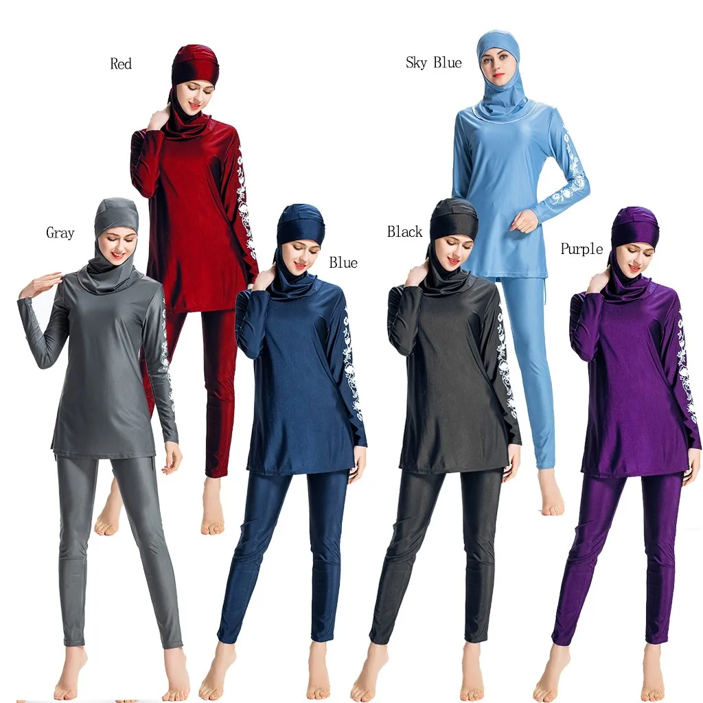 Women Muslim Swimsuit Cap Solid Swimsuit Women Muslim Swimwear Middle East Conservative Swimwear Three-piece Suit new A30425
Women Muslim Swimsuit Cap Solid Swimsuit Women Muslim Swimwear Middle East Conservative Swimwear Three-piece Suit new A30425