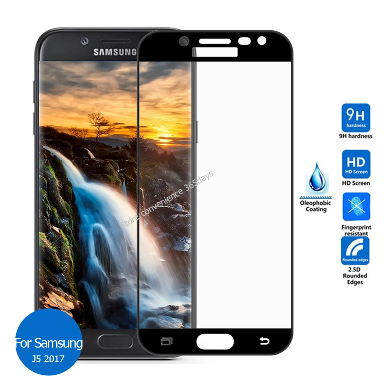 Закаленное стекло для Samsung Galaxy J5 2017 полное покрытие защита экрана 9h Защитная
