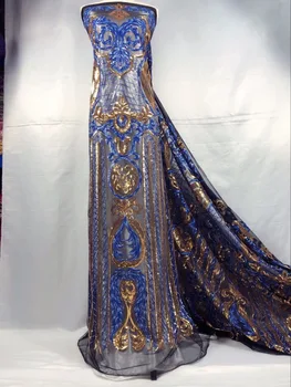 Latest Royal Blue Gold French Nigerian Laces Fabrics High Quality Tulle African Laces Fabric Wedding African French Tulle Lace 
Latest Royal Blue Gold French Nigerian Laces Fabrics High Quality Tulle African Laces Fabric Wedding African French Tulle Lace