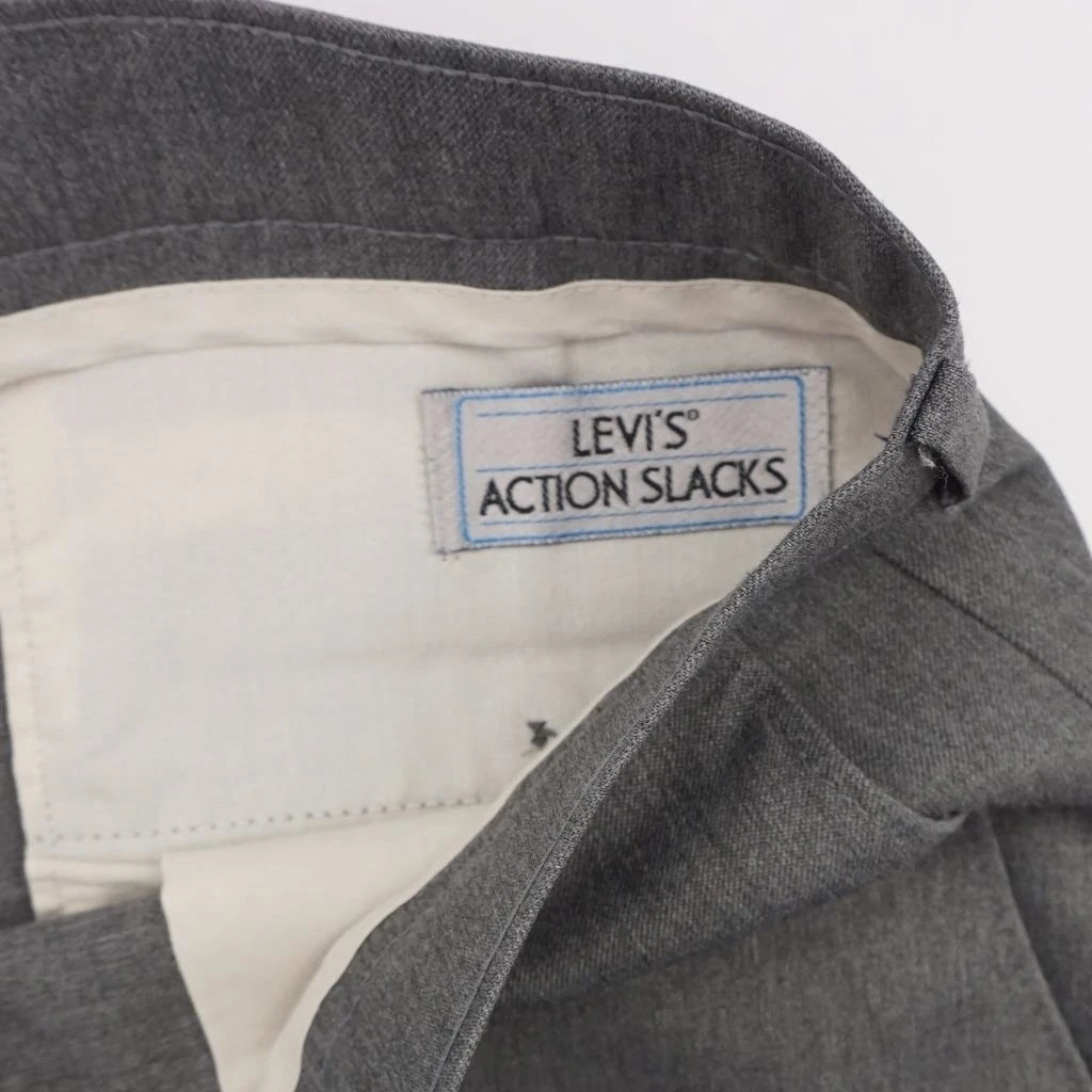 LEVIS ACTION SLACKS Flat Front Career Dress Pants Grey Mens 36x32 (4)